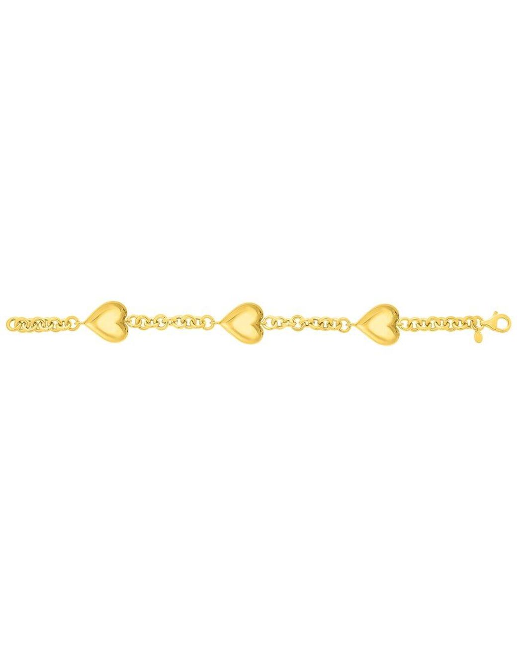 Italian Gold Over Silver Metallic 14k Station Bracelet