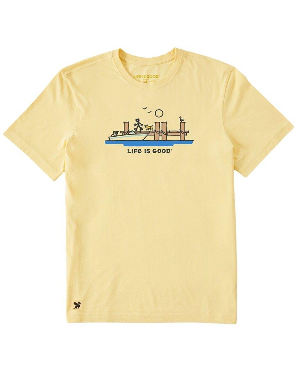 Life Is Good. Yellow Crusher T-Shirt for men