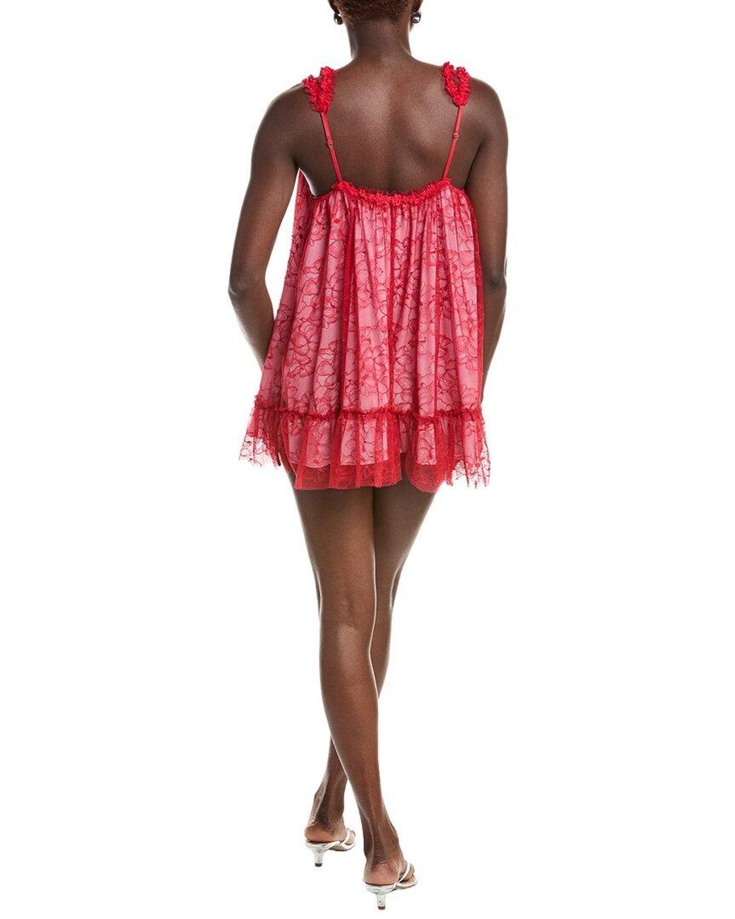 Free People Red Heartbreaker Mini Slip Dress
