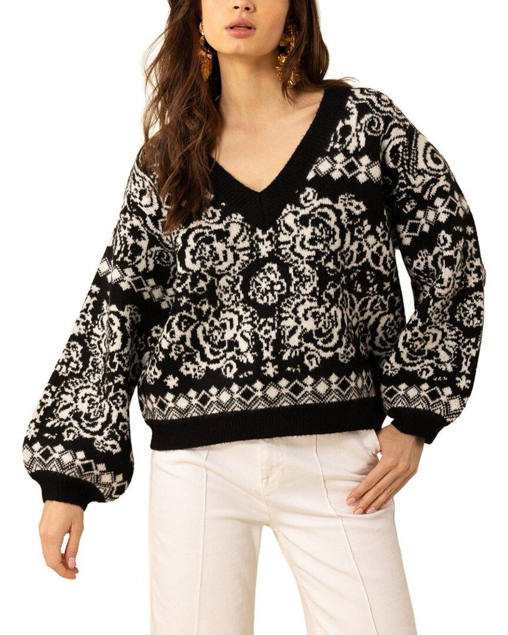 Hale Bob Black V-Neck Sweater