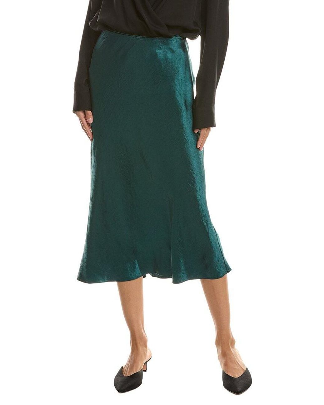Vince Green Shaped Hem Slip Skirt