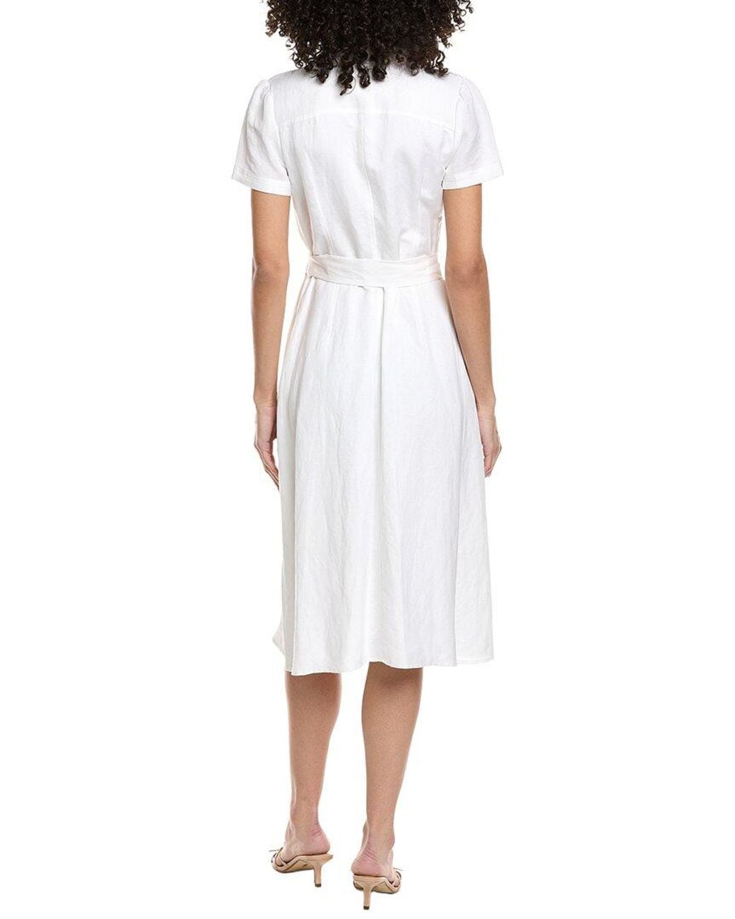 Karl Lagerfeld White Midi Faux Surplice Dress