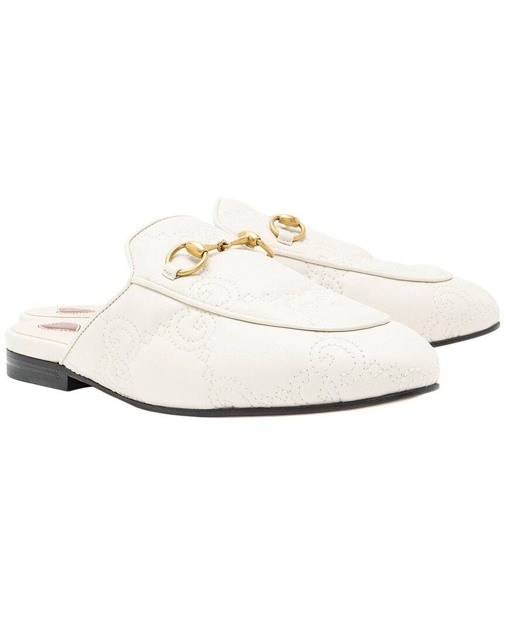 Gucci White GG Matelasse Leather Princetown Mule (authentic Pre-loved)