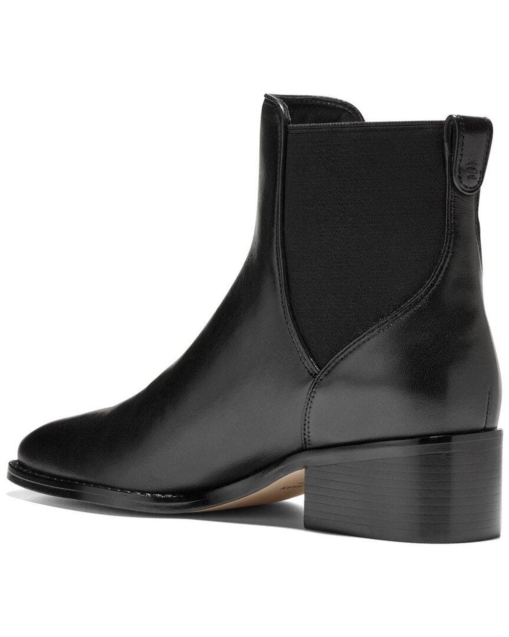 Cole Haan Black Evalina Chelsea Leather Bootie