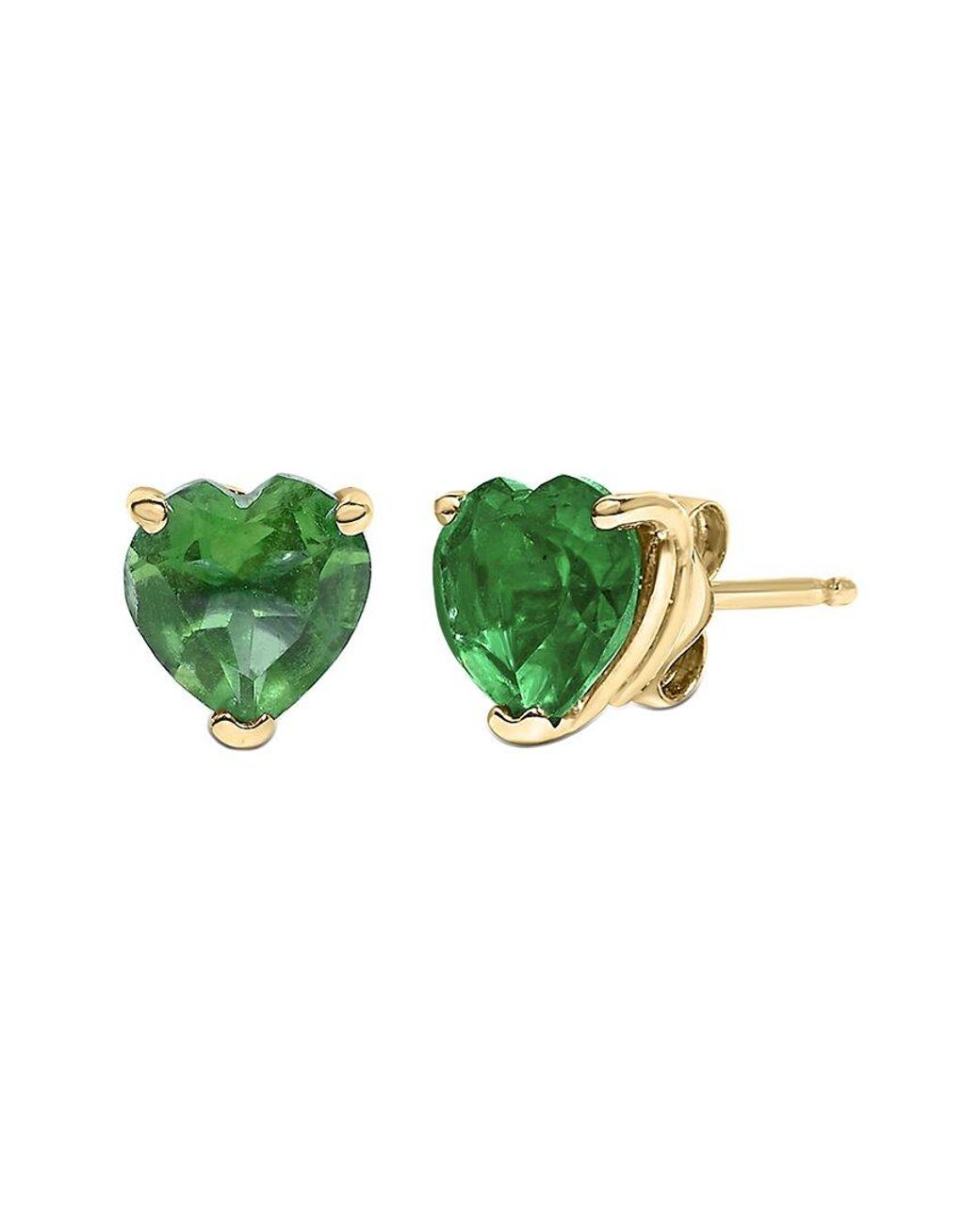 Haus of Brilliance Green Colorful Gemstones 14K 0.90 Ct. Tw. Emerald Stud Earrings