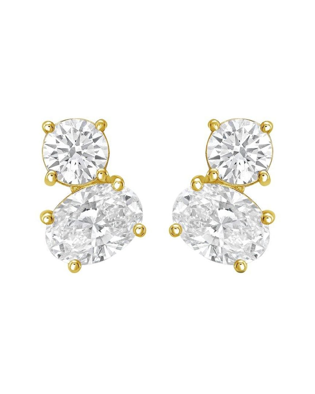 Diana M Metallic 14K 12.00 Ct. Tw. Two-Stone Earrings