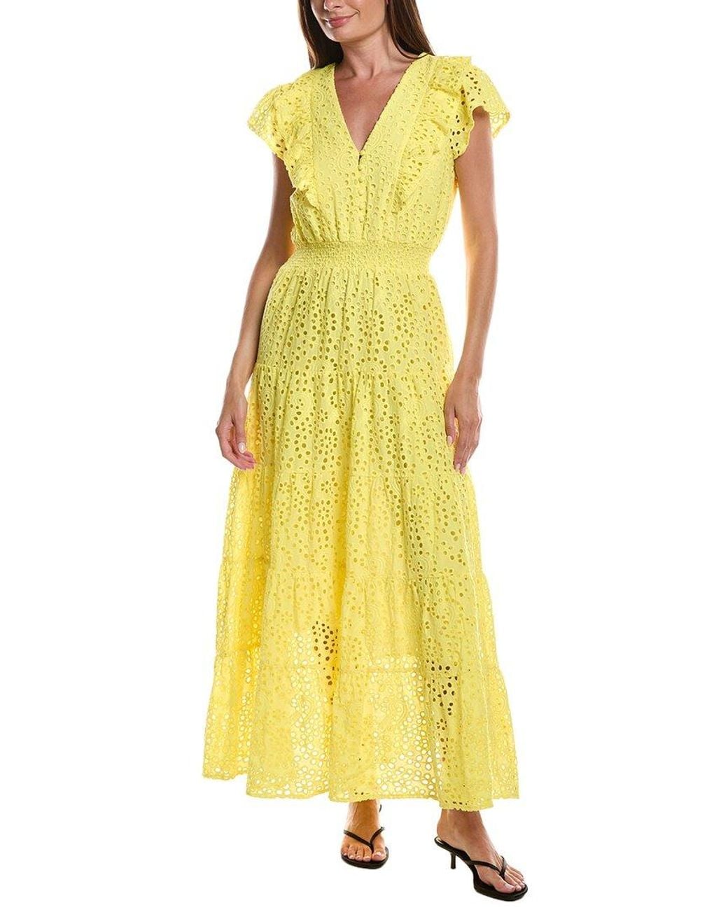 LAYERED WITH LOVE Yellow Embellished Maxi Dress