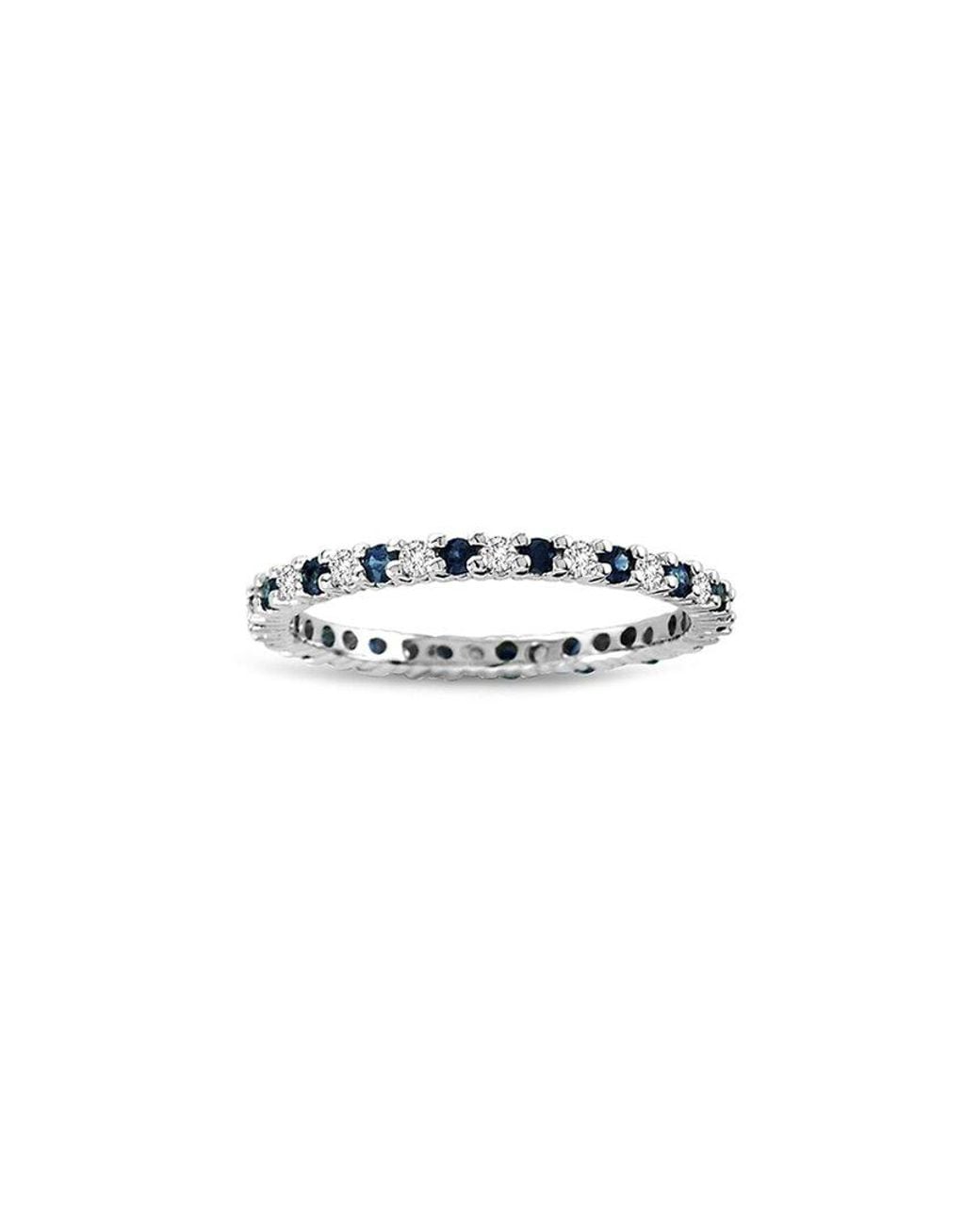 Diana M White Fine Jewelry 14k 0.55 Ct. Tw. Diamond & Sapphire Eternity Ring