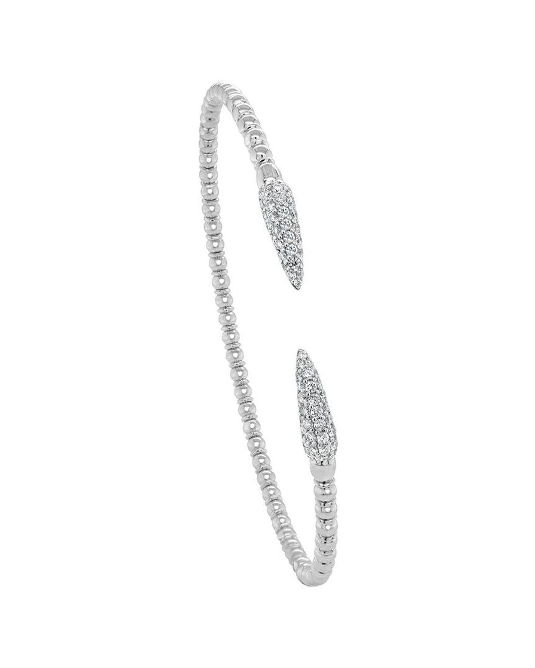 Sabrina Designs White 14k 0.58 Ct. Tw. Diamond Flexible Bangle Bracelet