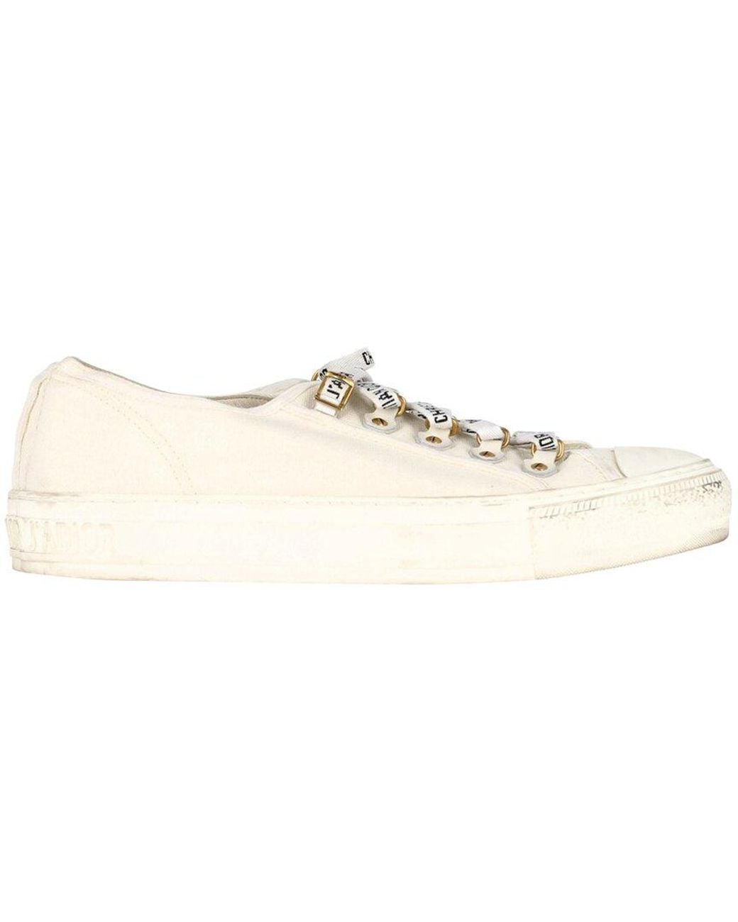 Dior White Christian Canvas Walk'Sn's Sneaker (Authentic Pre-Loved)
