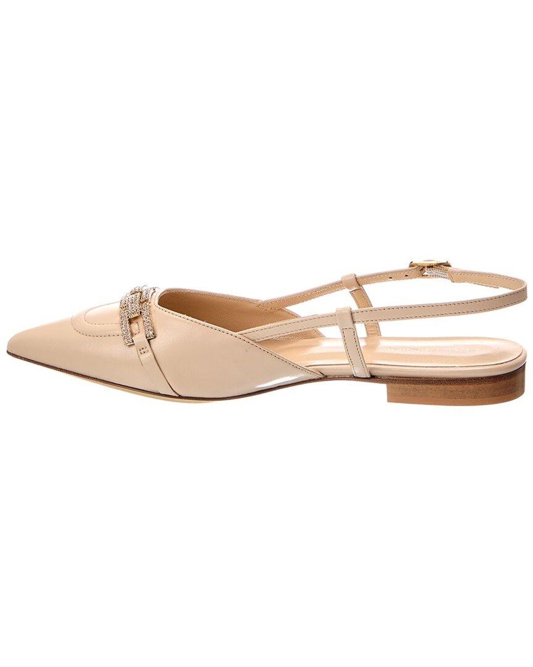 Baldinini Pink Leather Slingback Flat