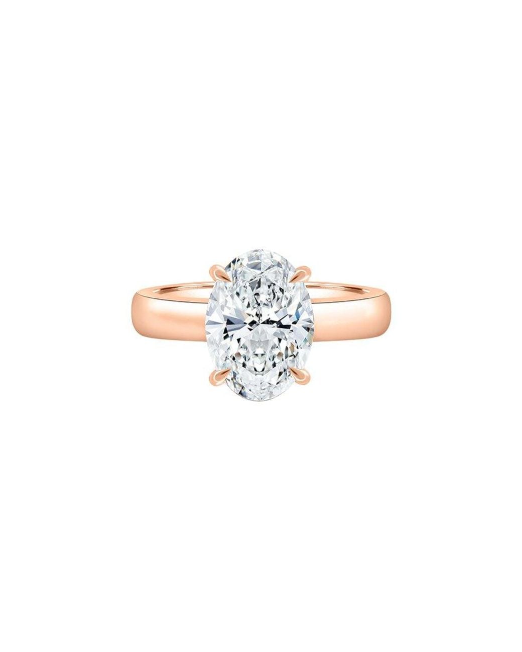 Lab Grown Diamonds White 14K Rose 4.00 Ct. Tw. Lab-Grown Diamond Ring