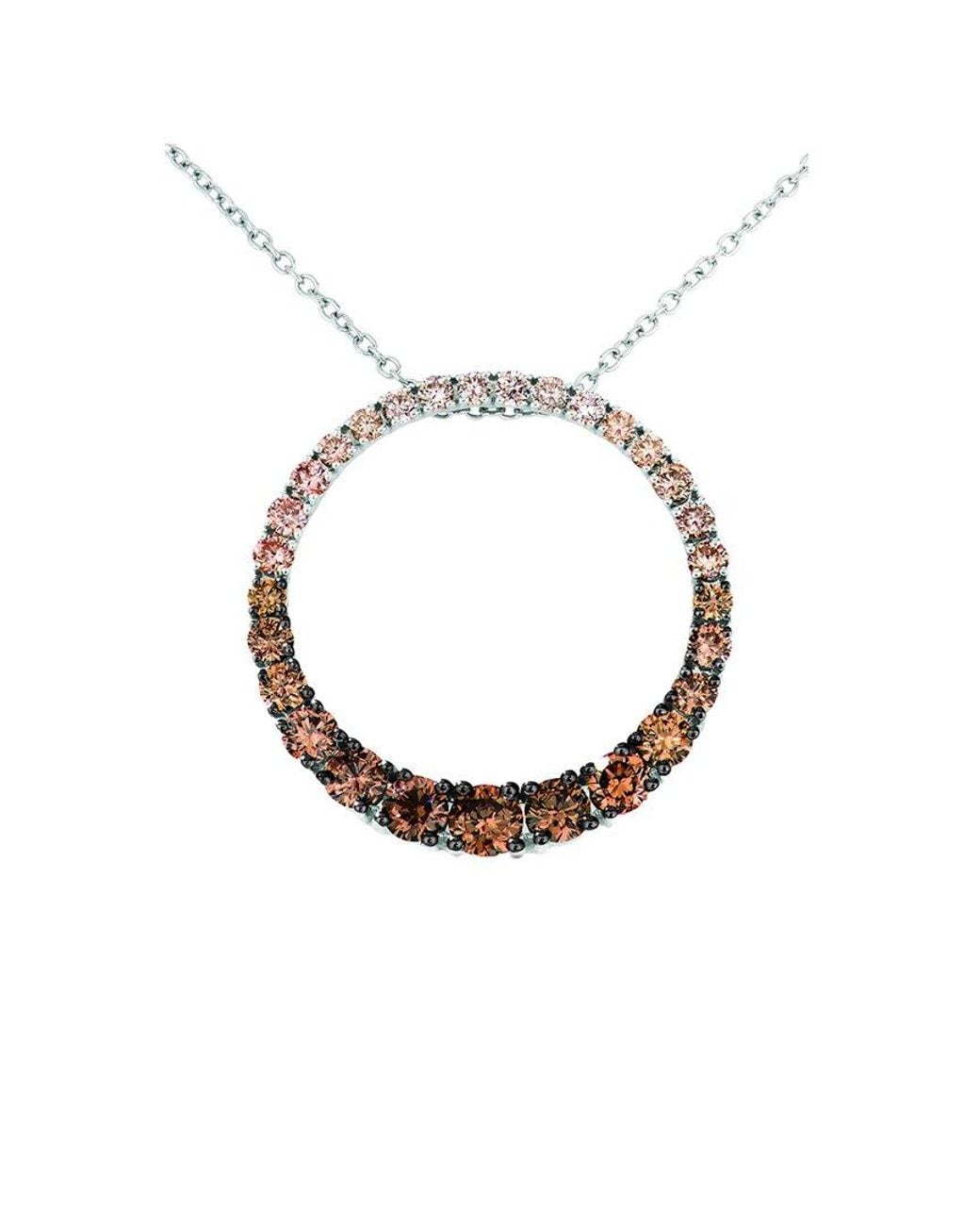 Le Vian Metallic Le Vian Chocolate Balayage 14k 1.20 Ct. Tw. Diamond Circle Pendant Necklace