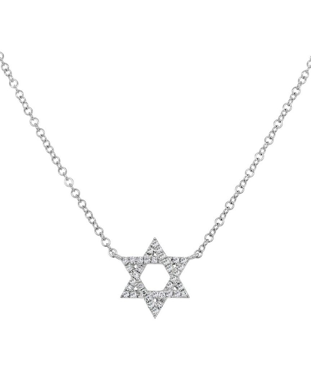 Sabrina Designs Metallic 14K 0.08 Ct. Tw. Diamond Star Of David Necklace