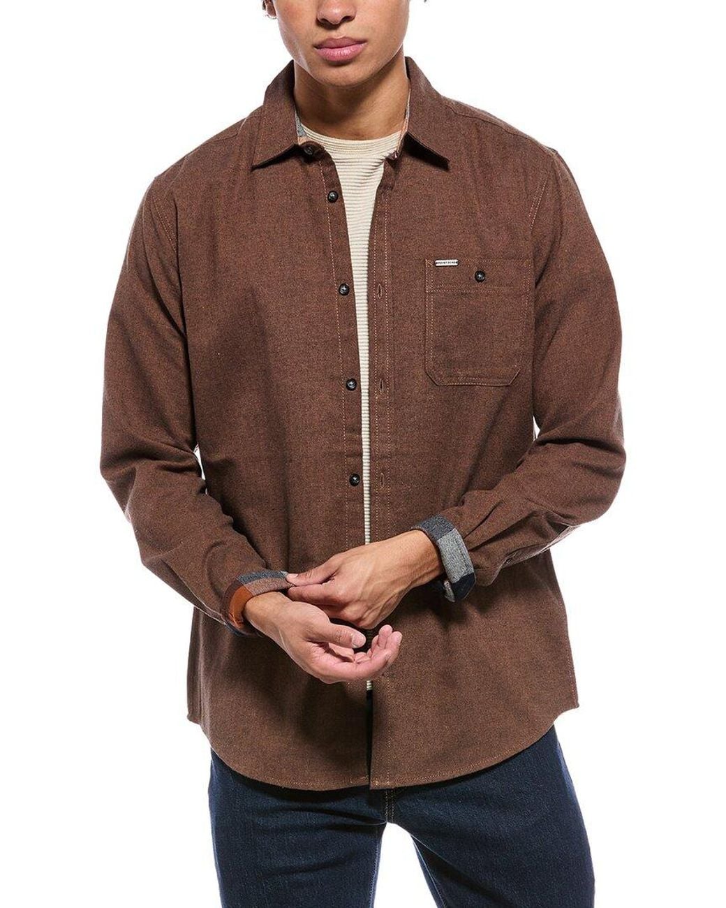 Point Zero Brown Semi Fit Shirt for men