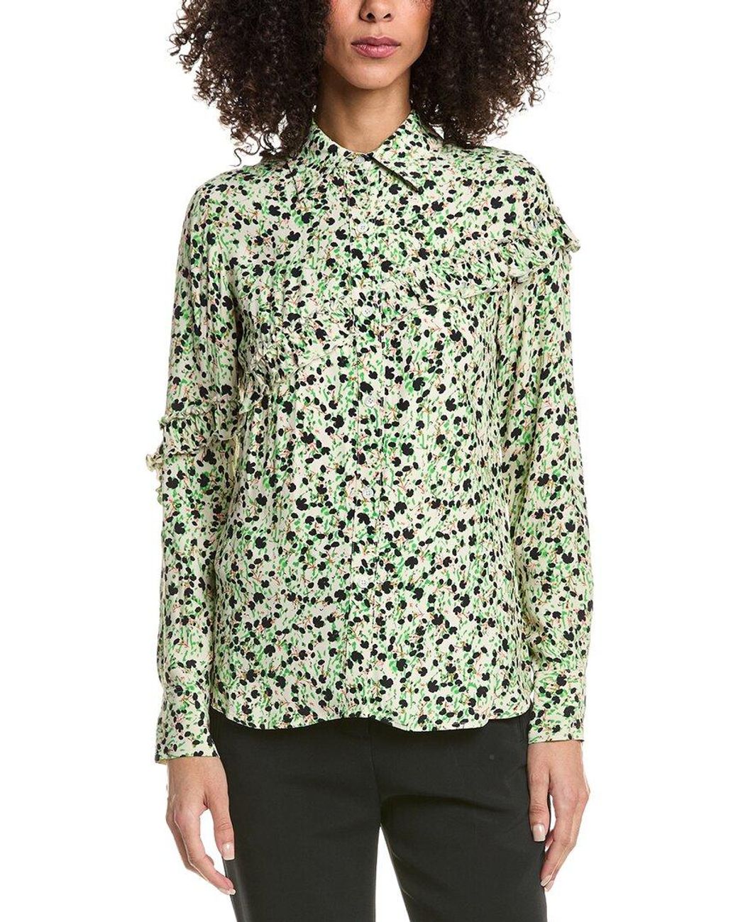 3.1 Phillip Lim Green Floral Collage Slim Shirt