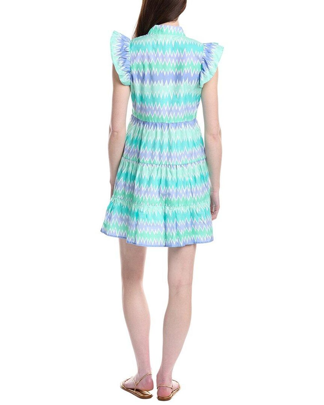 Sail To Sable Blue Sleeveless Flutter Sleeve Dress
