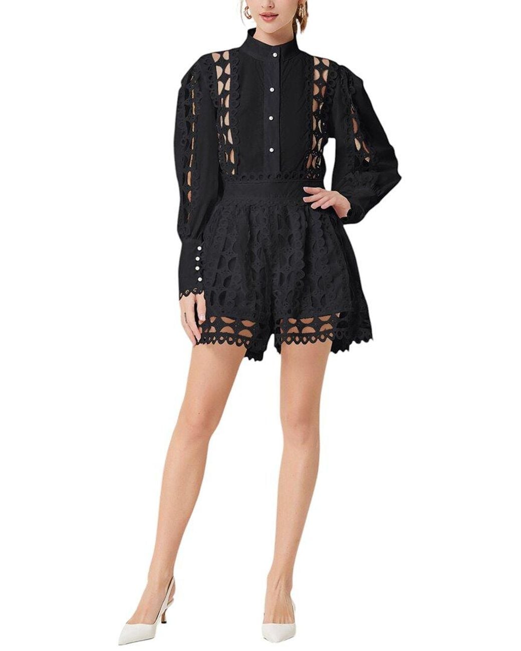 Kaimilan Black Blouse & Short Set