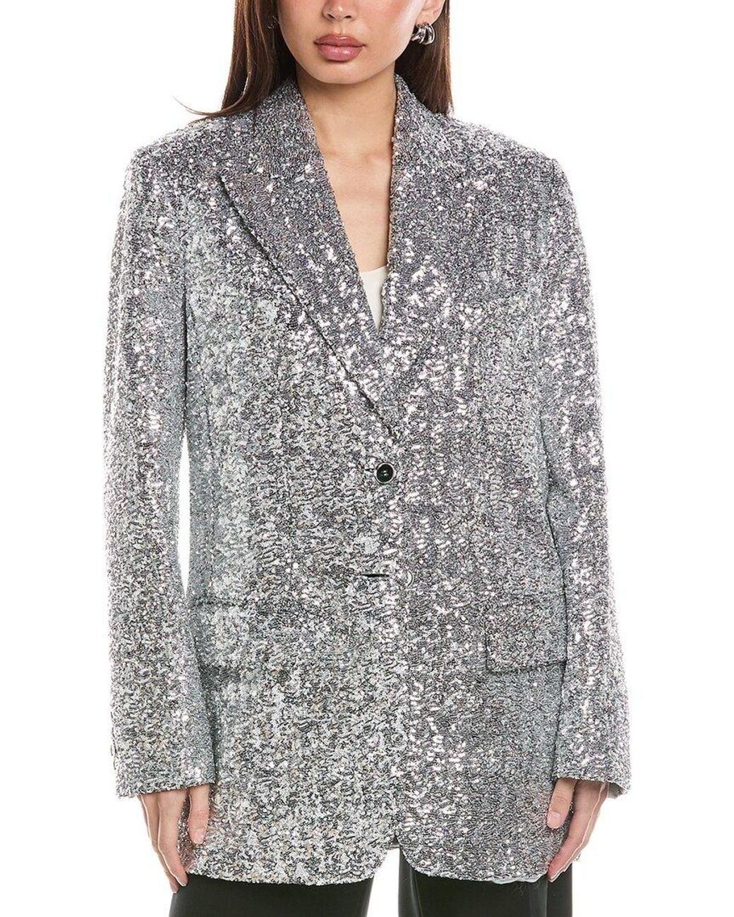 Michael Kors Gray Collection Sequin Boyfriend Blazer