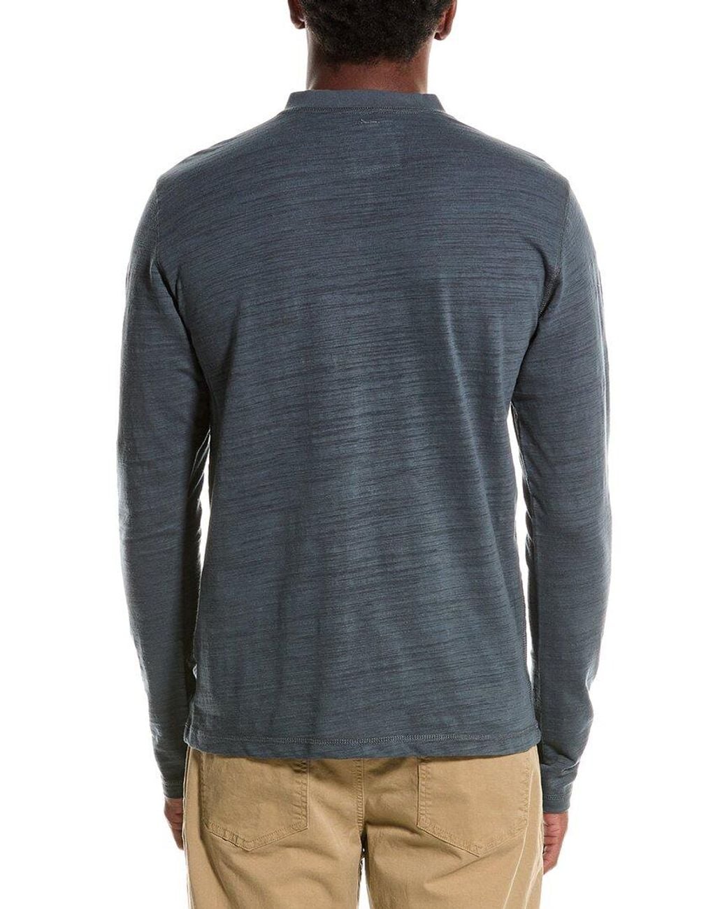 Vintage 1946 Blue Burnout Henley Shirt for men