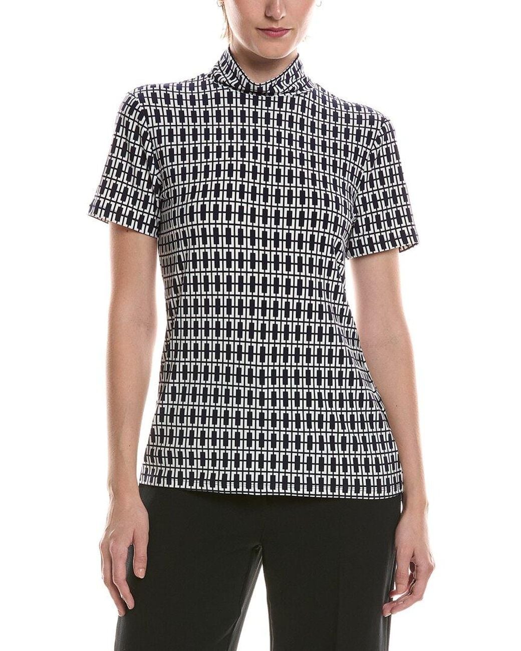 Anne Klein Black Printed Top