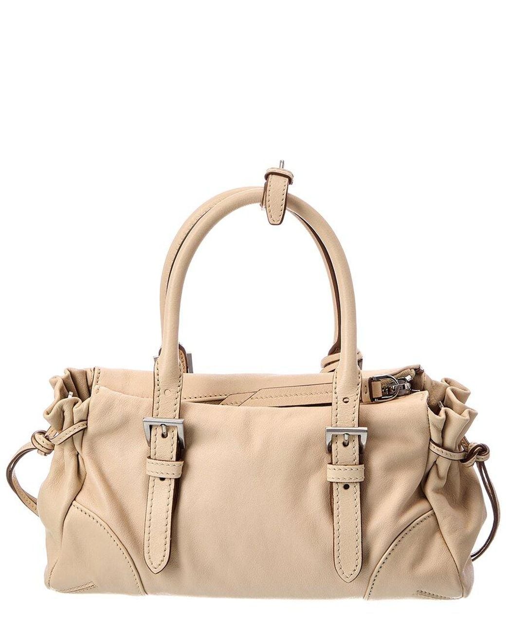 Prada Natural Karin Small Leather Tote