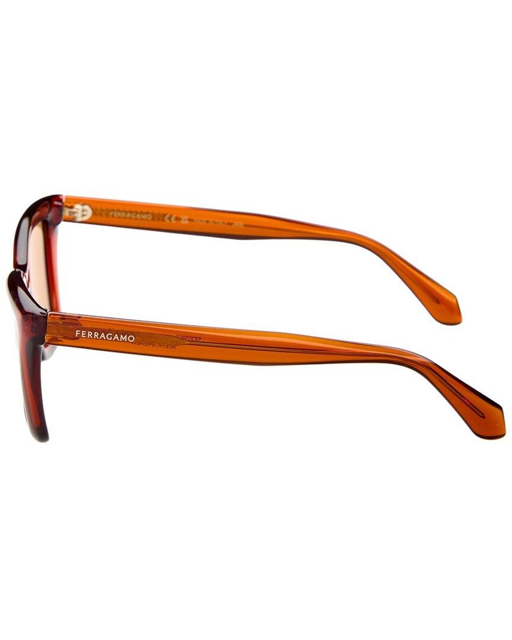 Ferragamo Brown 53Mm Sunglasses