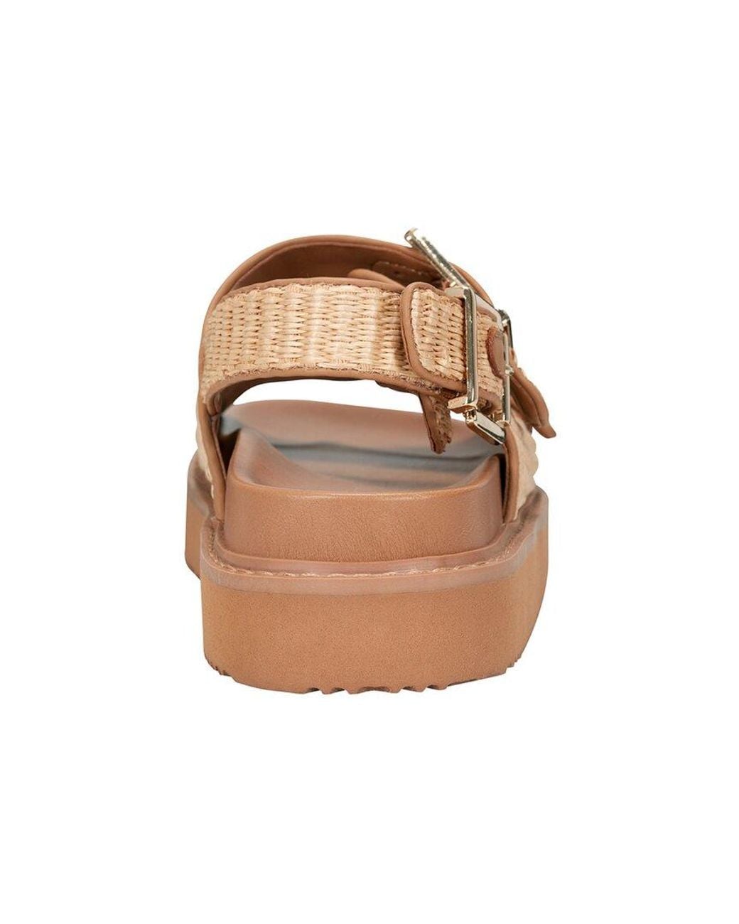 Marc Fisher Brown Agenda Leather-Trim Sandal