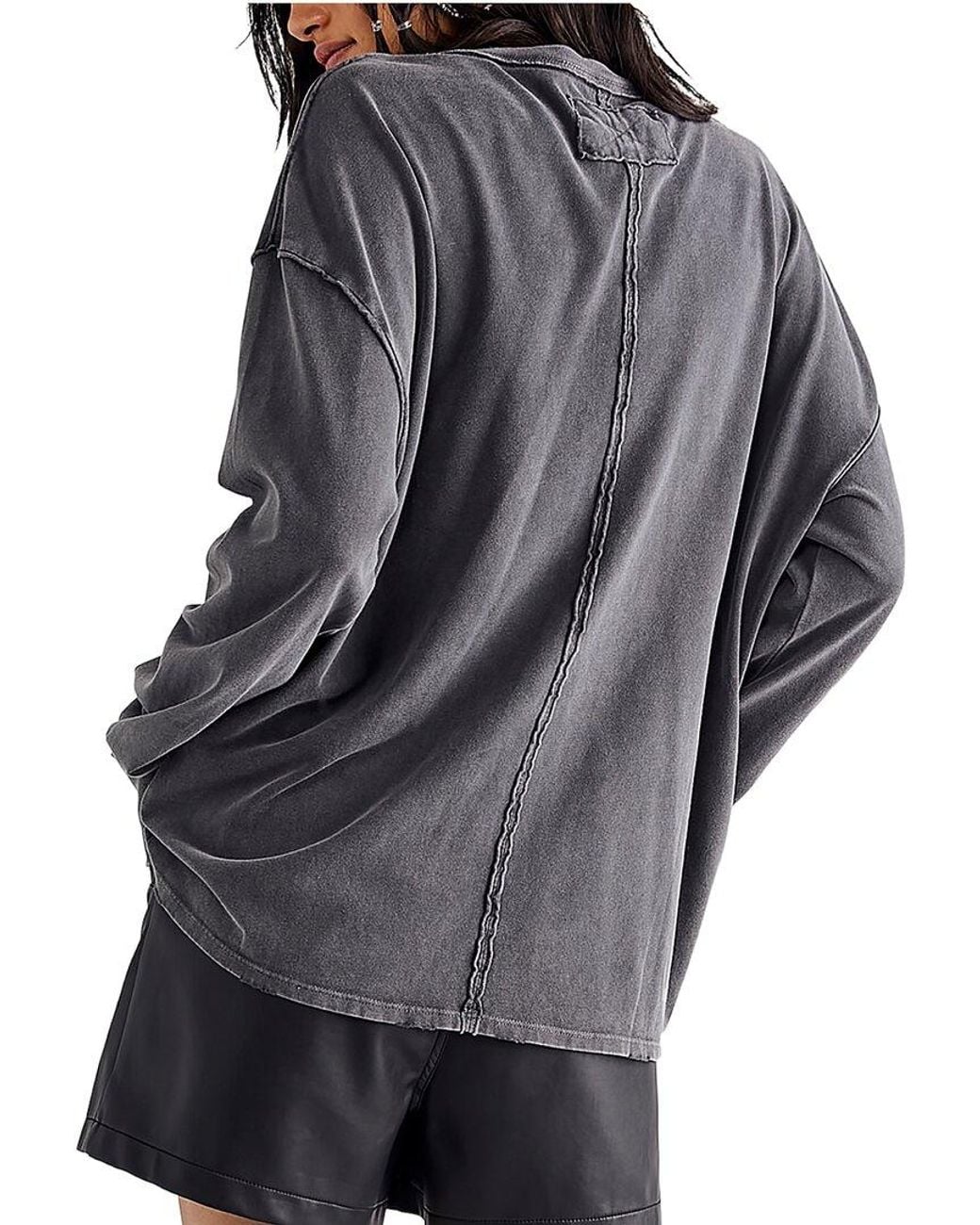 Free People Gray Fade Into You Top