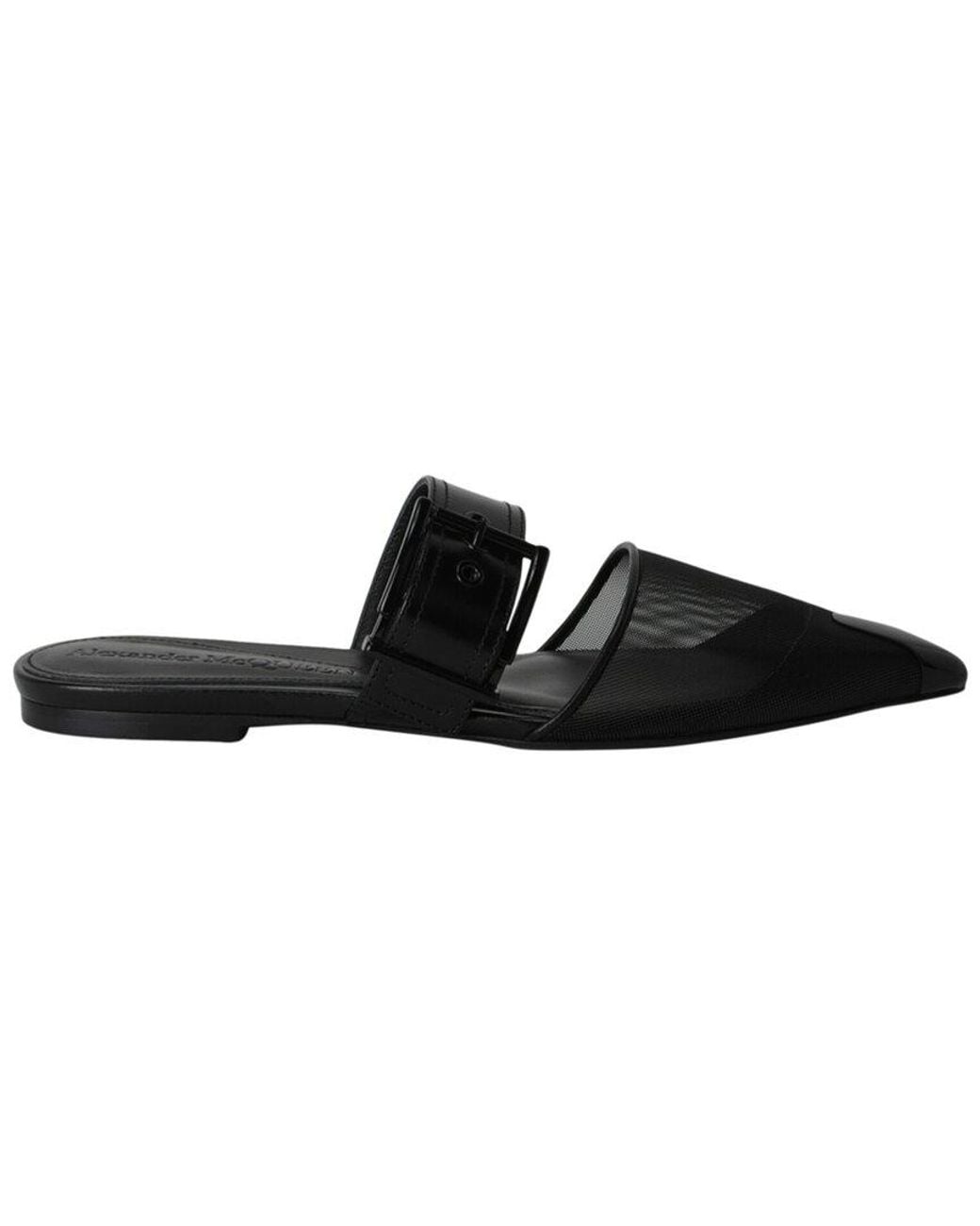 McQueen Black Punk Mesh Mule
