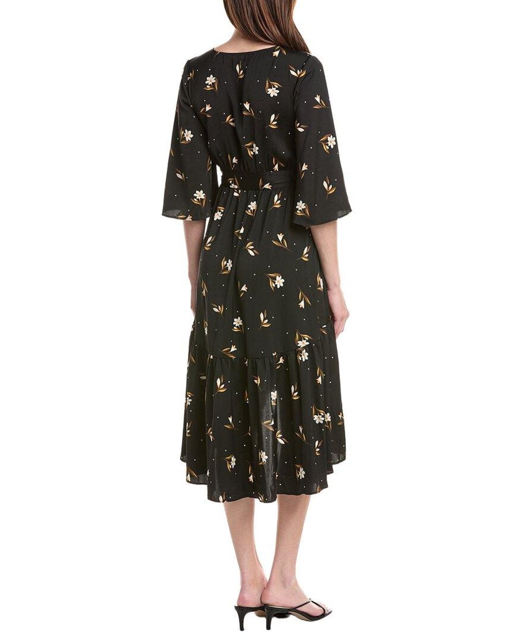 Saltwater Luxe Black Printed Midi Dress