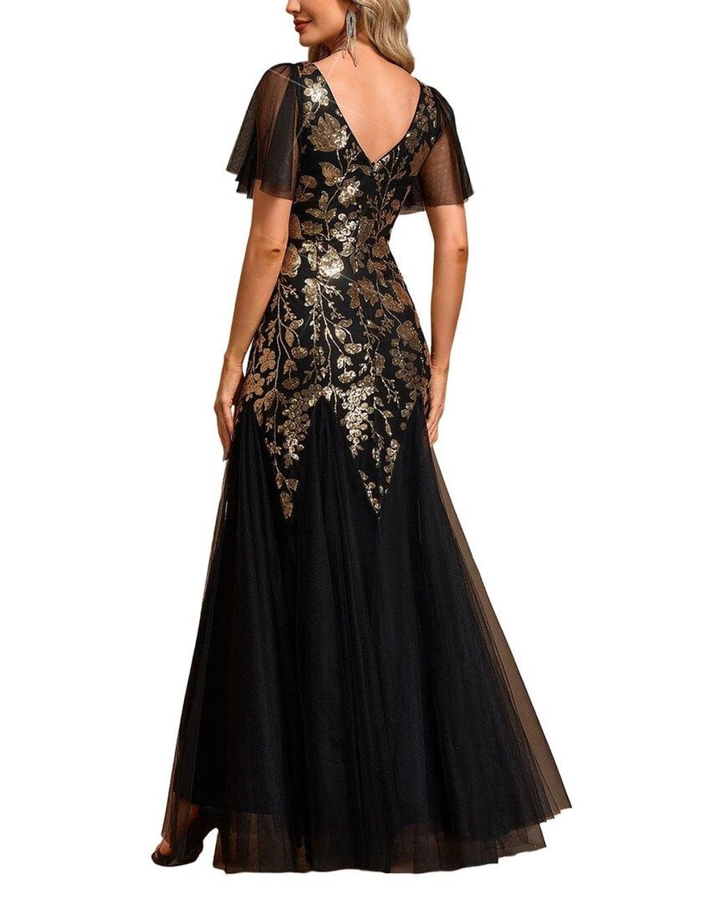 Luna Tuccini Black Embellished Maxi Dress
