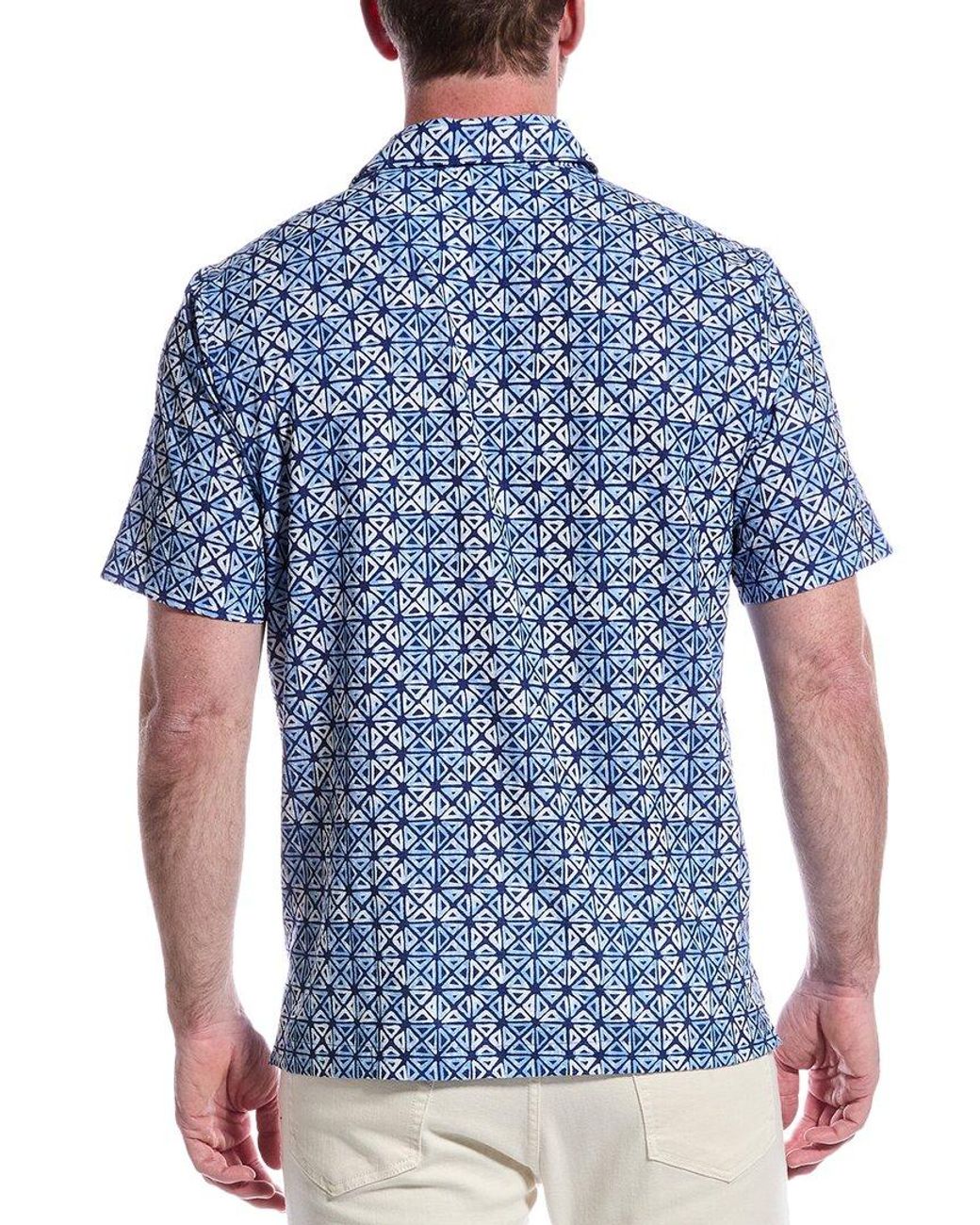 Tommy Bahama Blue Bahama Coast Tropical Tiles Shirt for men