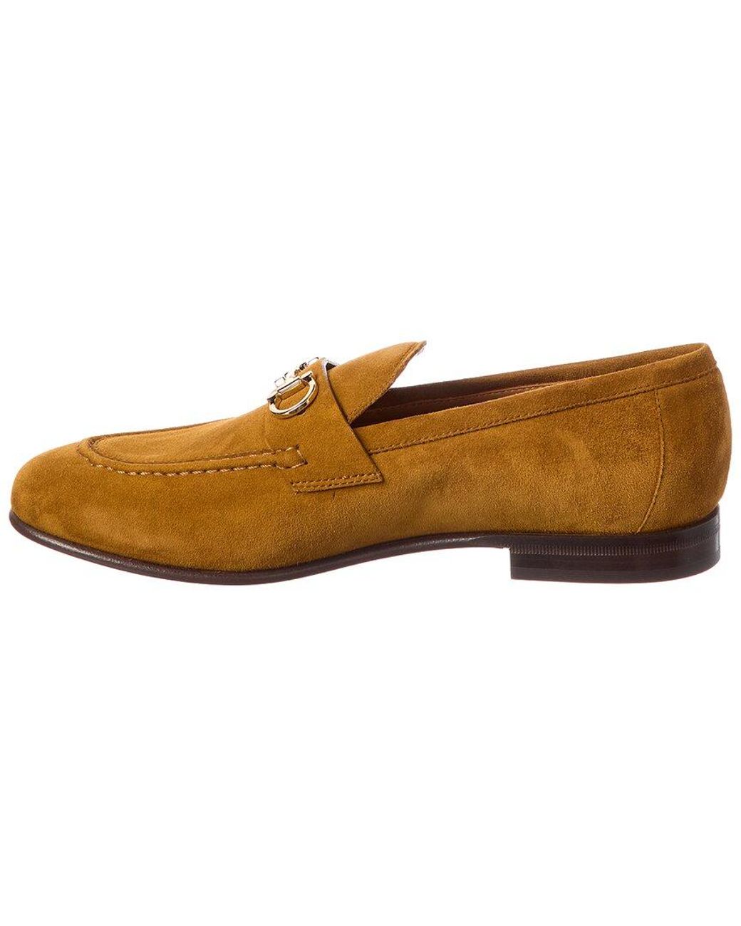 Ferragamo Brown Ottone Suede Loafer