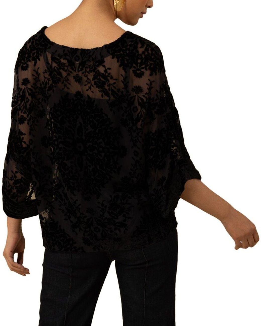 Hale Bob Black Briar Silk-Blend Top