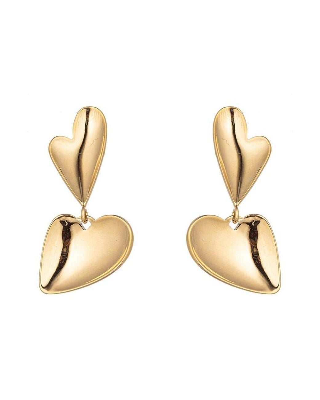 Eye Candy LA Metallic Mae Heart Dangle Earrings