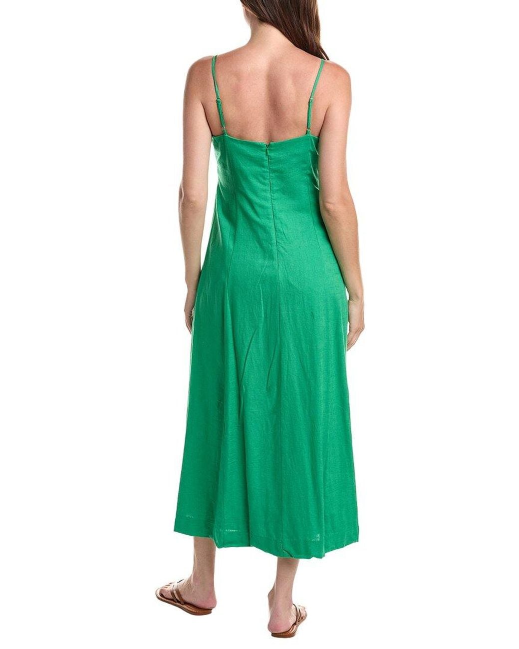 Cece Green Linen-Blend Tank Maxi Dress