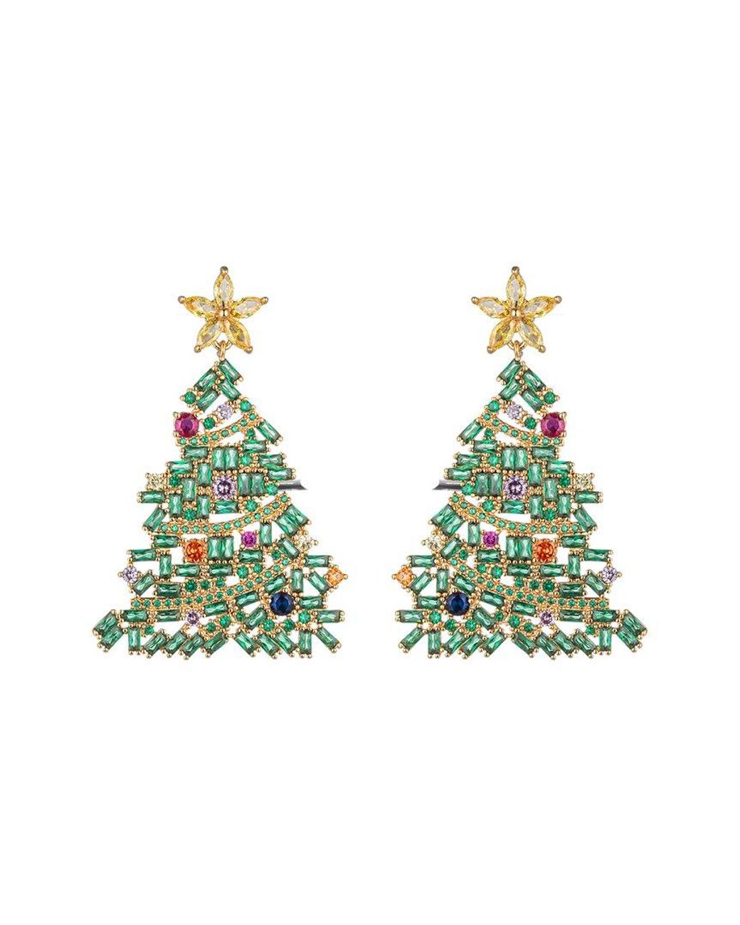 Eye Candy LA Green Cz Merry Tree Earrings