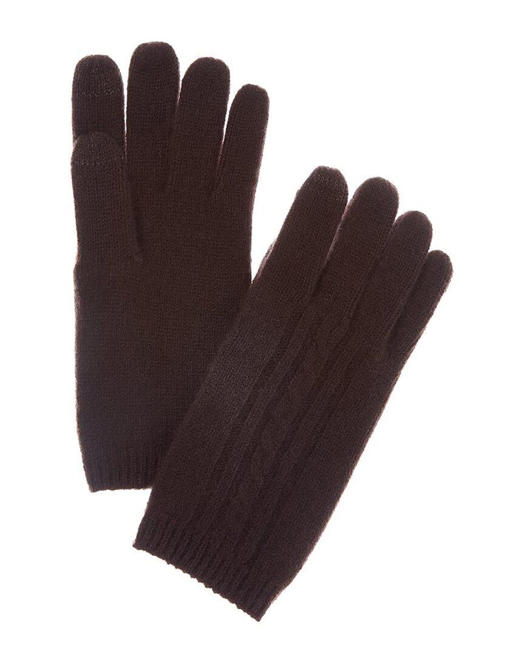 Phenix Brown Placed Cable Cashmere Touch Tech Gloves