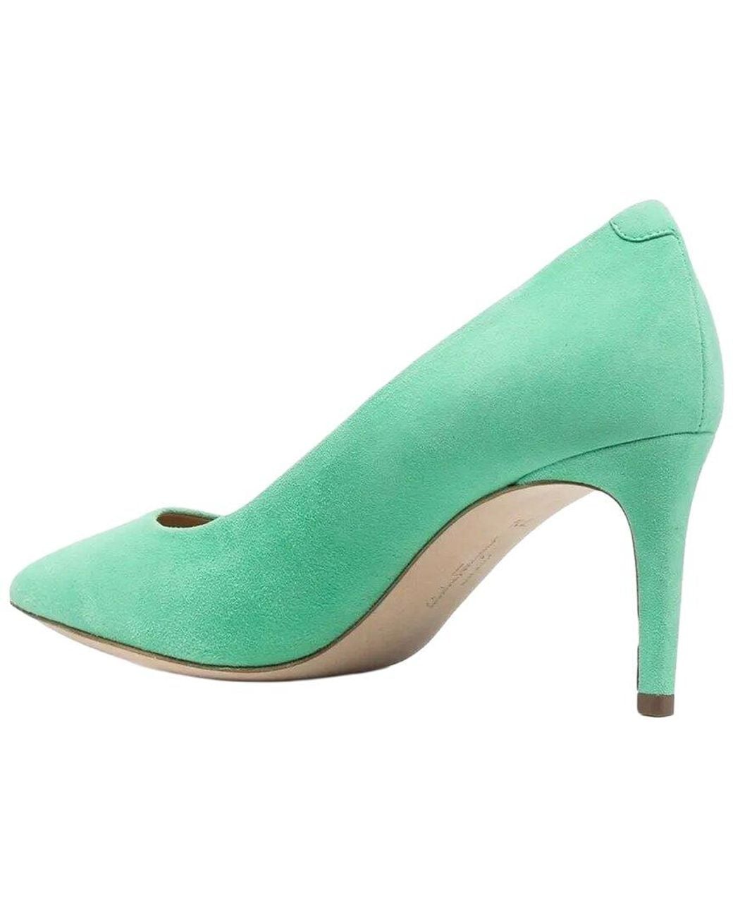 Ferragamo Green Ilary Leather Pump
