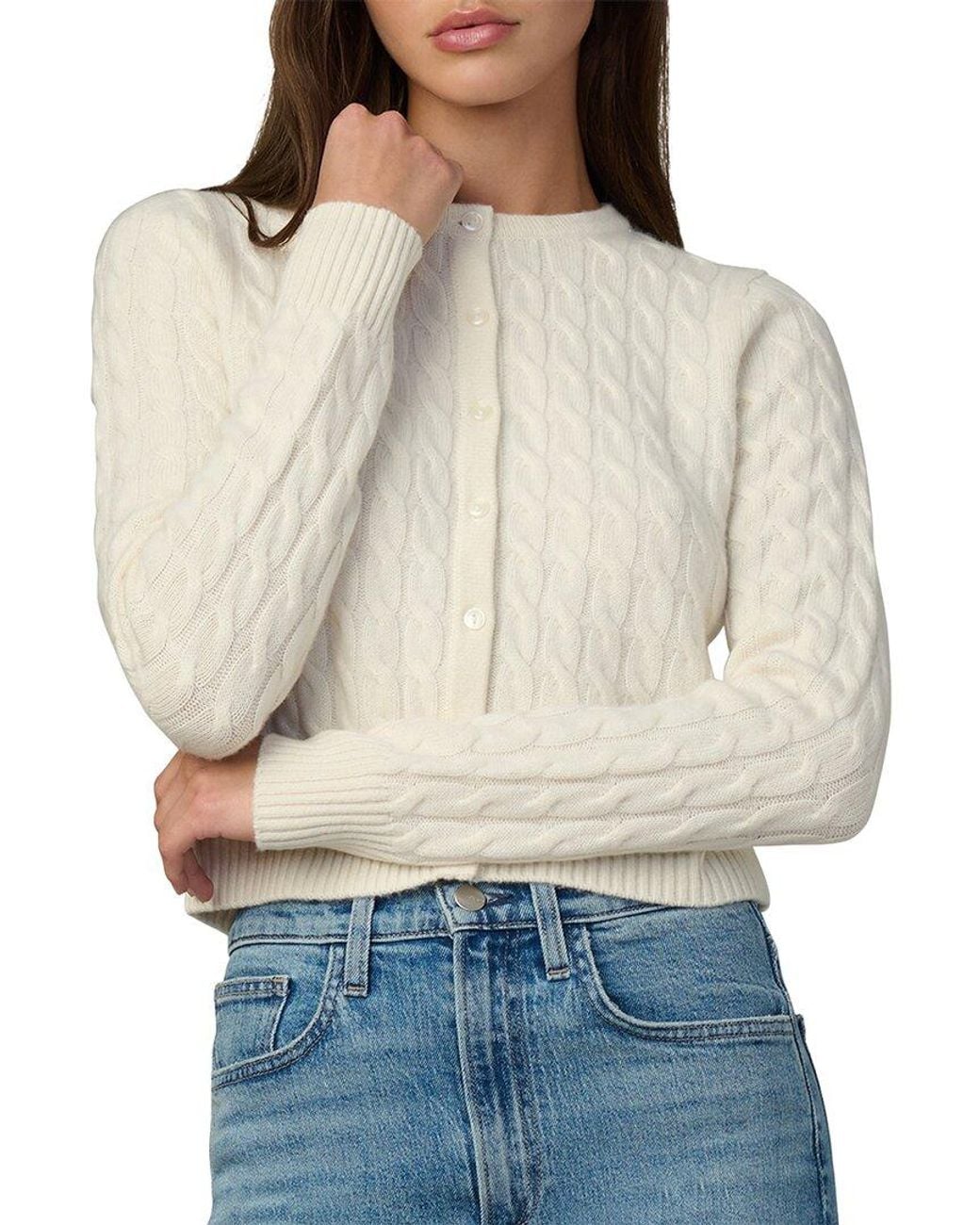 Joe's Jeans Gray The Cable Dani 100% Cashmere Cardigan