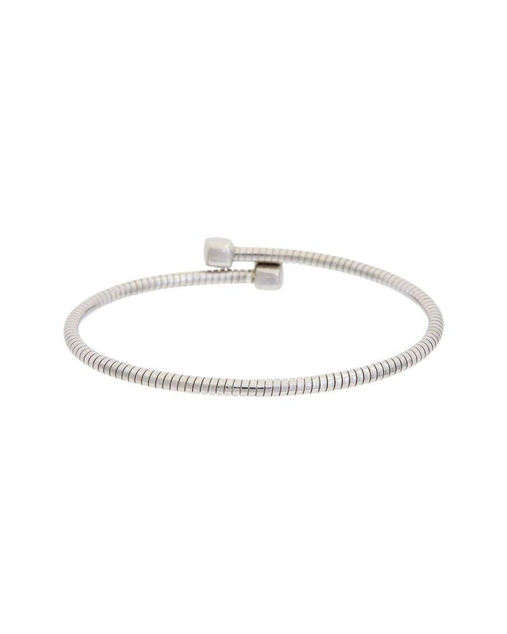 Meshmerise White 18K Over 0.10 Ct. Tw. Diamond Bangle Bracelet