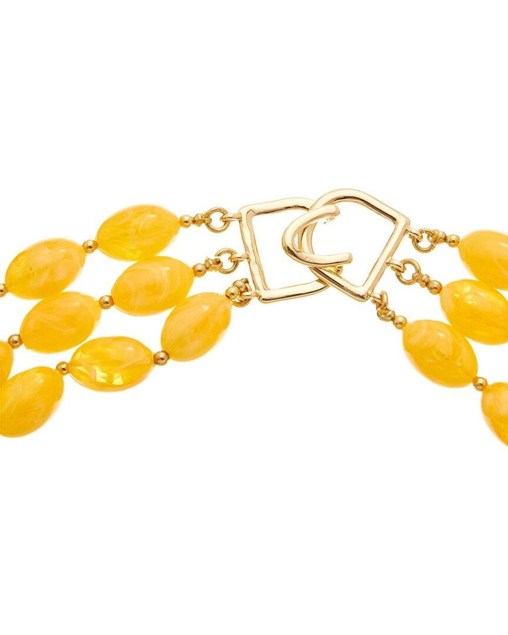 Kenneth Jay Lane Yellow Plated Multi Row Necklace