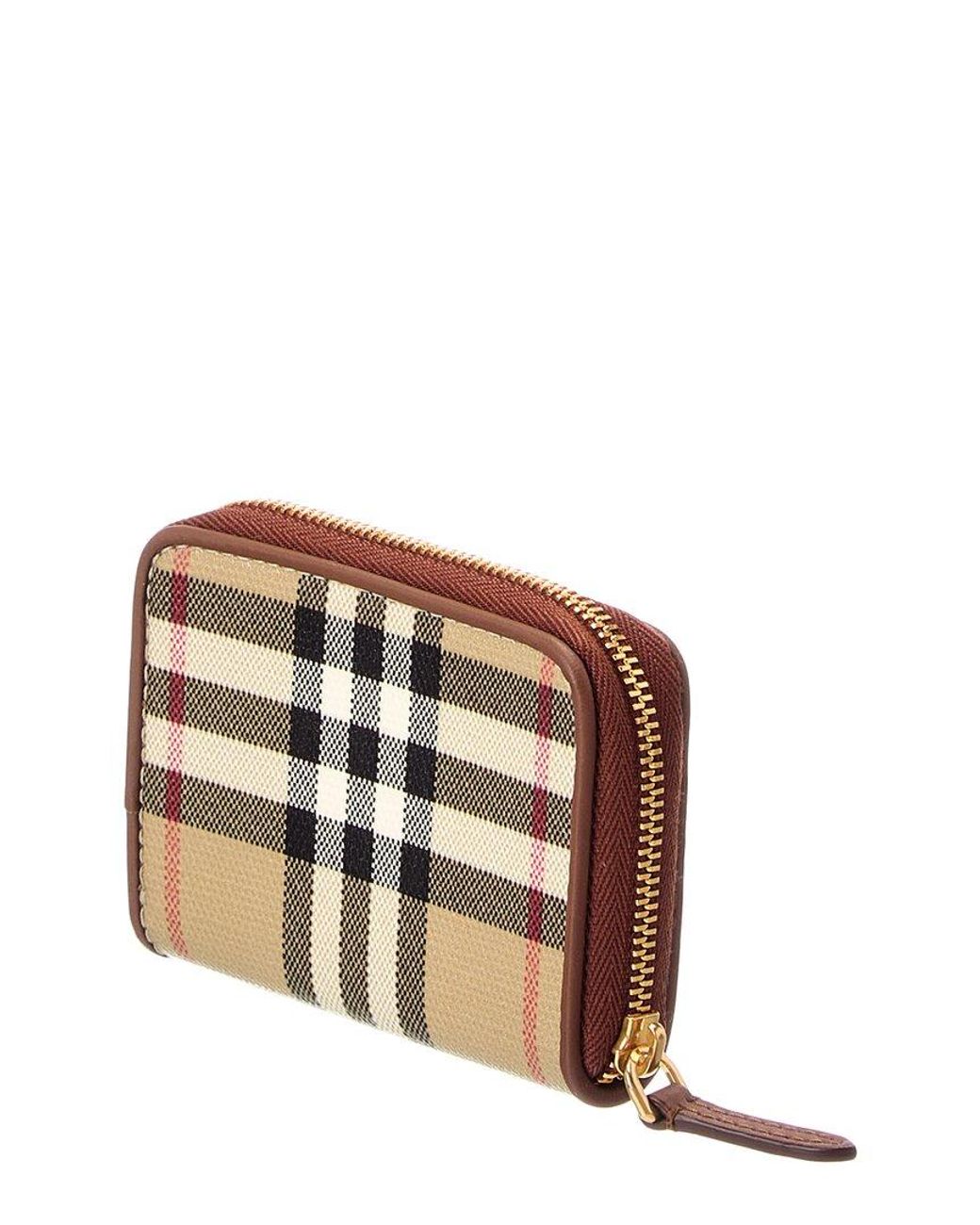 Burberry Natural Check E-Canvas & Leather Coin Purse