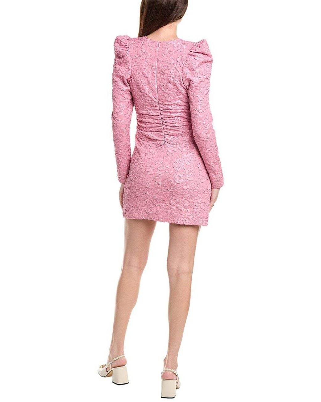 Ganni Pink Jacquard Mini Dress