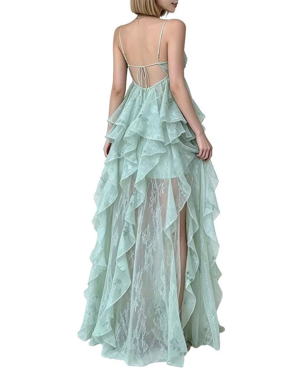 Linda Charm Green Sleeveless Maxi Dress