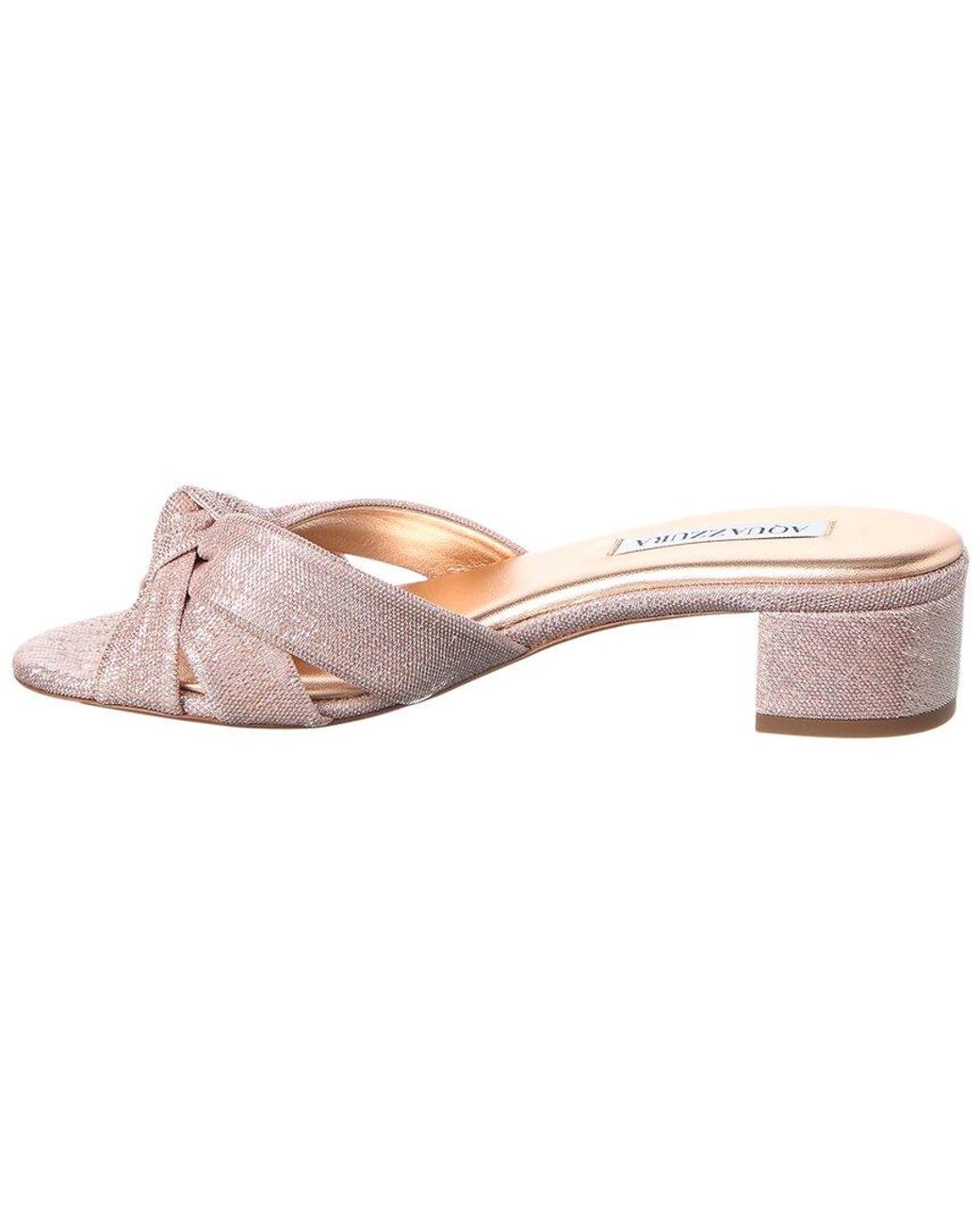 Aquazzura Pink Logo Leather Mule