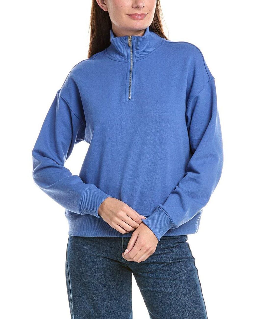 Splendid Black Goldie Mock Neck 1/4-Zip Sweater