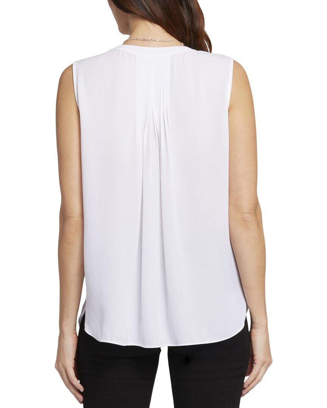 NYDJ White Pintuck Blouse