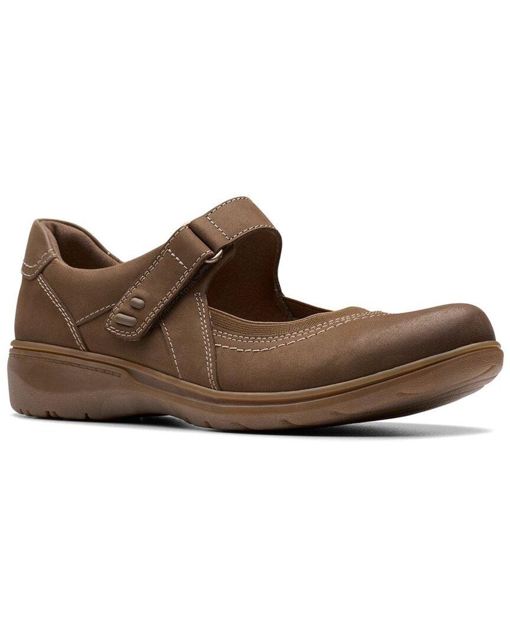 Clarks Brown Carleigh Madi Round Toe Mary Jane Flats